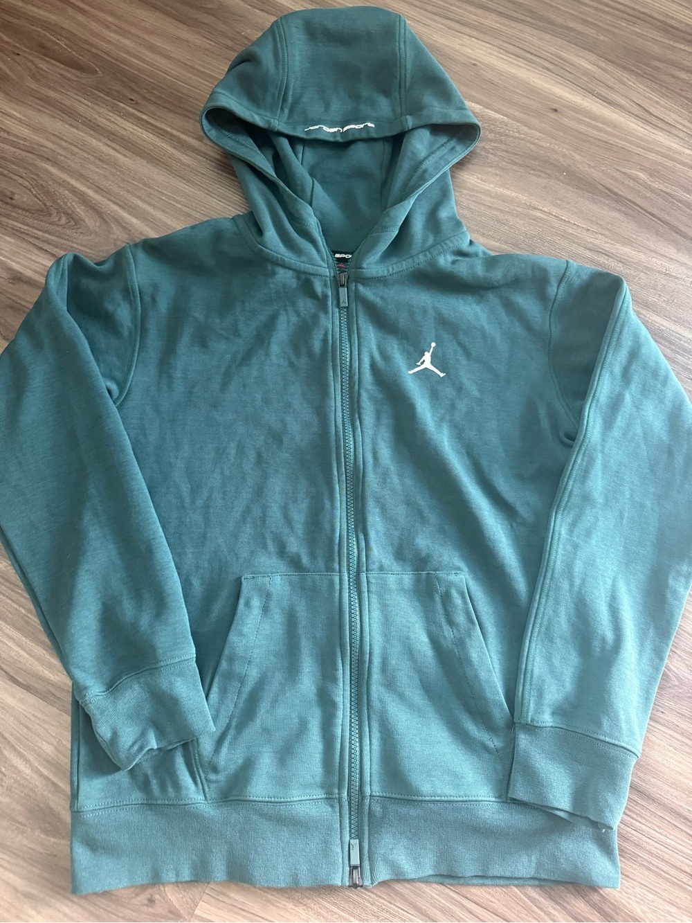 Jordan Sport boys Large Teal Green Full-Zip Hoodie Sweatshirt
